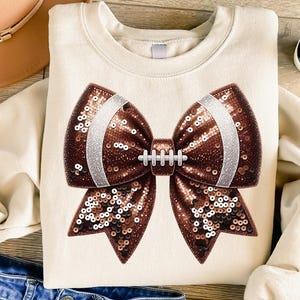 Football Bow png - Football Coquette Sequin Bow png - Print File - Sublimation Design - Sports png - Digital Download