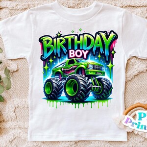 Cumpleaños de niño png - Cumpleaños de camión png - Archivo de impresión - Diseño de sublimación - Camiseta de cumpleaños de niño png - Descarga digital imagen 2