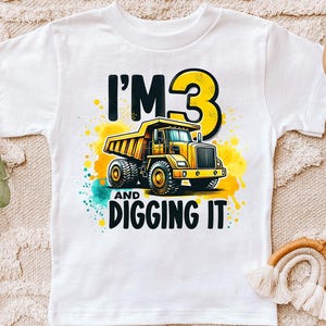 Third Birthday png - 3rd Birthday Dump Truck png - Print File - Sublimation Design - Boys Birthday Shirt png - Digital Download