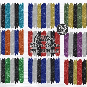 GlitterBrush Strokes Bundle png - Paint Strokes png - Print File - Glitter Sublimation - Sports png - Digital Download