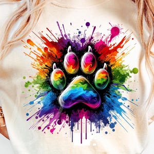 Hond png - Paint Splash Dog Paw Print png - afdrukbestand - sublimatieontwerp hondenliefhebber - digitale download
