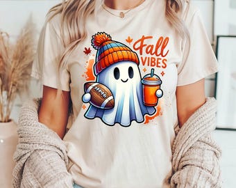 Fall Vibes png - Funny png - Print File - Cute Ghost Sublimation Design - Shirt png - Digital Download