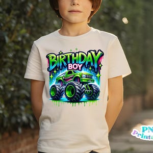 Cumpleaños de niño png - Cumpleaños de camión png - Archivo de impresión - Diseño de sublimación - Camiseta de cumpleaños de niño png - Descarga digital imagen 5
