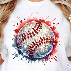Sequin Baseball png - Baseball Shirt png - Print File - Sublimation Design - Sports png - Digital Download