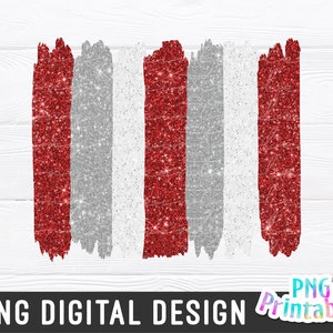 Brush Strokes Background png - Paint Strokes png - Print File - Glitter Sublimation - Red White and Silver - Sports png - Digital Download