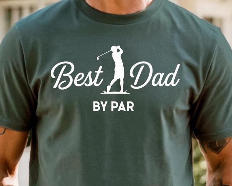 Bester Vater von Par PNG, Sublimationsdatei, Golf-Shirt-Grafik, lustiges Väter-Golferdesign Bild 1