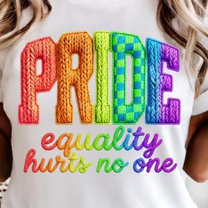 Pride PNG Design, Pride Equality Hurts No One Shirt Graphic, Rainbow Pride Shirt PNG, LGBTQ Shirt Design, Digital Download