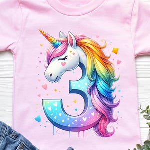 Third Birthday png - Unicorn Birthday png - Print File - Sublimation Design - Girls Birthday Shirt png - Digital Download