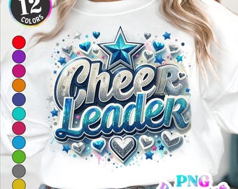 Cheer png - Sequin Cheerleader png - Print File - Glitter Cheer Sublimation Design - Sports png - Digital Download