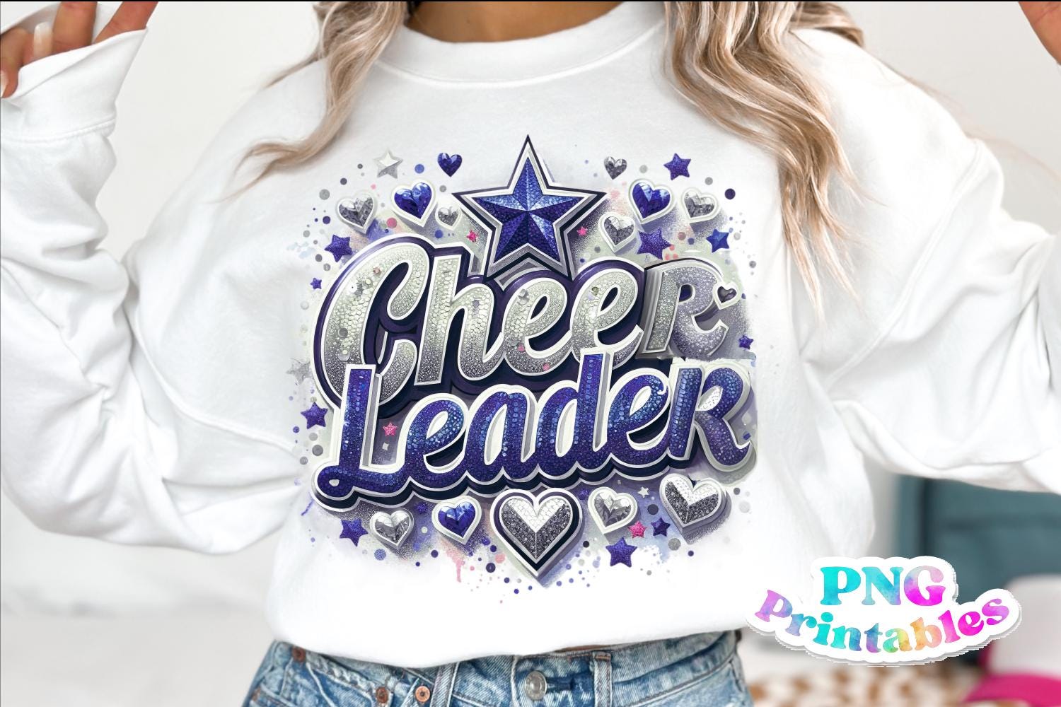 Cheer Png - Sequin Cheerleader Png - Print File - Glitter Cheer ...