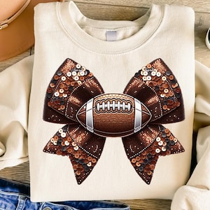 Football Bow png - Football Coquette Bow png - Print File - Sublimation Design - Sports png - Digital Download