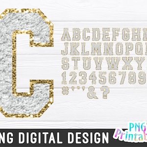Alfabeto Chenille png - Alfabeto Branco - png Imprimir arquivo para sublimação ou impressão - Glitter png - Download