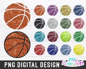 Glitzer Basketball Png Bündel - Basketball Png - Druckdatei - Glitzer Sublimationsdesign - Sport Png - Digital Download