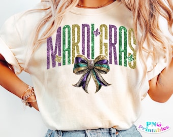 Mardi Gras png - Mardi Gras Bow Sublimation - png Print File for Sublimation or Print - Digital File