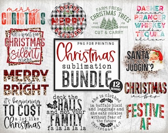 Christmas Sublimation Bundle png - Christmas Sublimation - png Print File For Sublimation Or Print - Distressed - Download