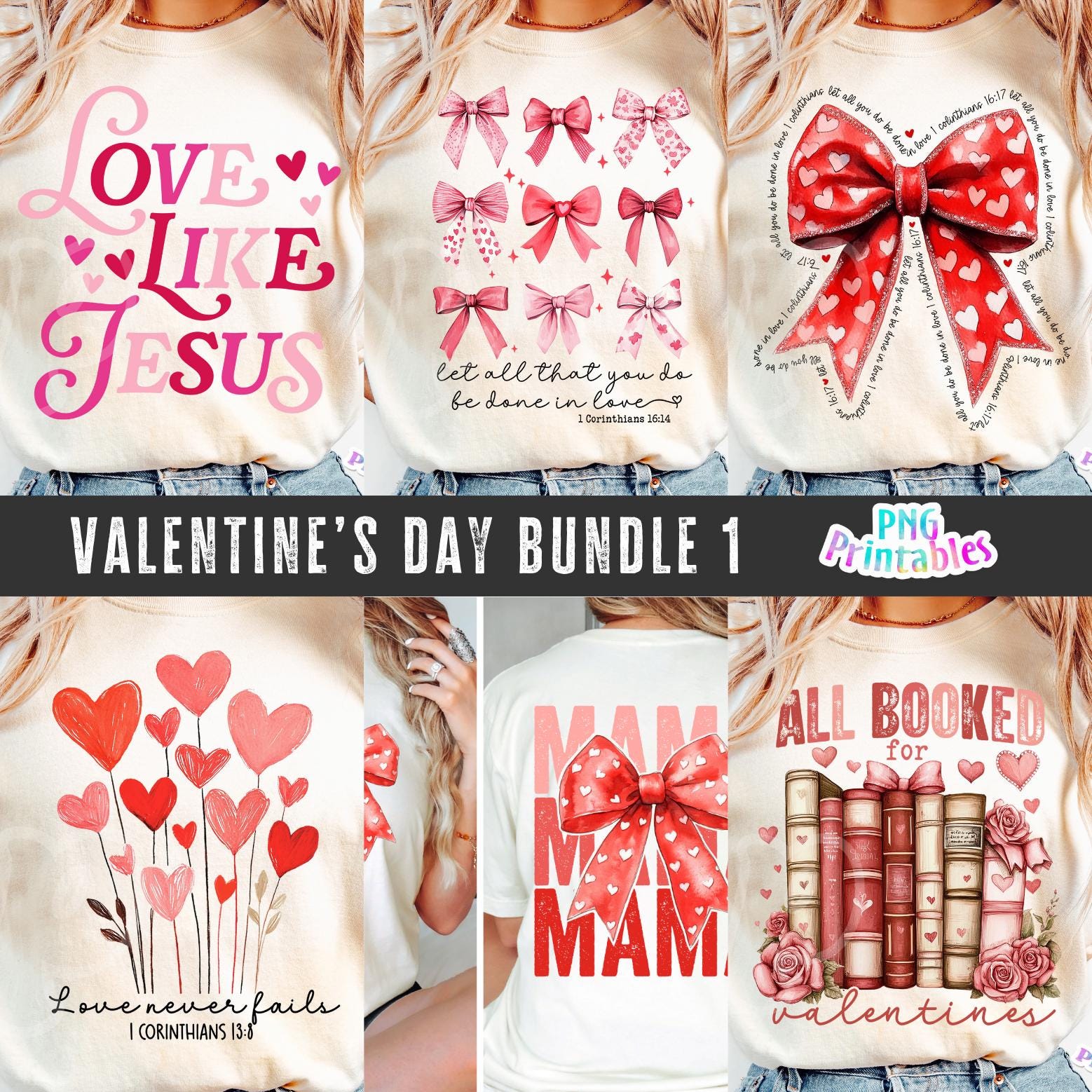 Valentines Png Bundle - Valentines Day Png - Christian - Coquette ...