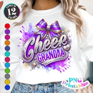 Sequin Cheer Grandma png - Cheer png - Print File - Glitter Cheer Sublimation Design - Sports png - Digital Download