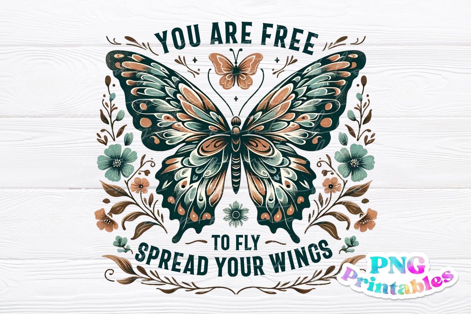You Are Free to Fly Png - Cottage Core Png - Print File - Butterfly Png ...