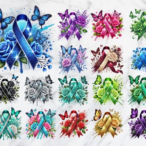 Band png-paket 1 - Orsaksband png - Utskriftsfil - Sublimeringspaket med cancerband - Skjorta png - Digital nedladdning