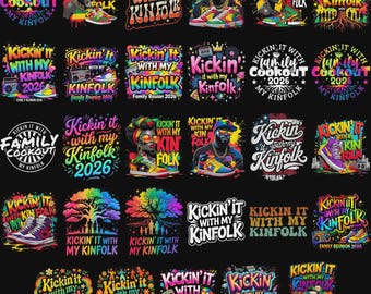 Kickin It With My Kinfolk bundle PNG - Family Reunion 2026 png Design, Matching Kinfolk Group Vacation Cut File,Family Trip Digital Download
