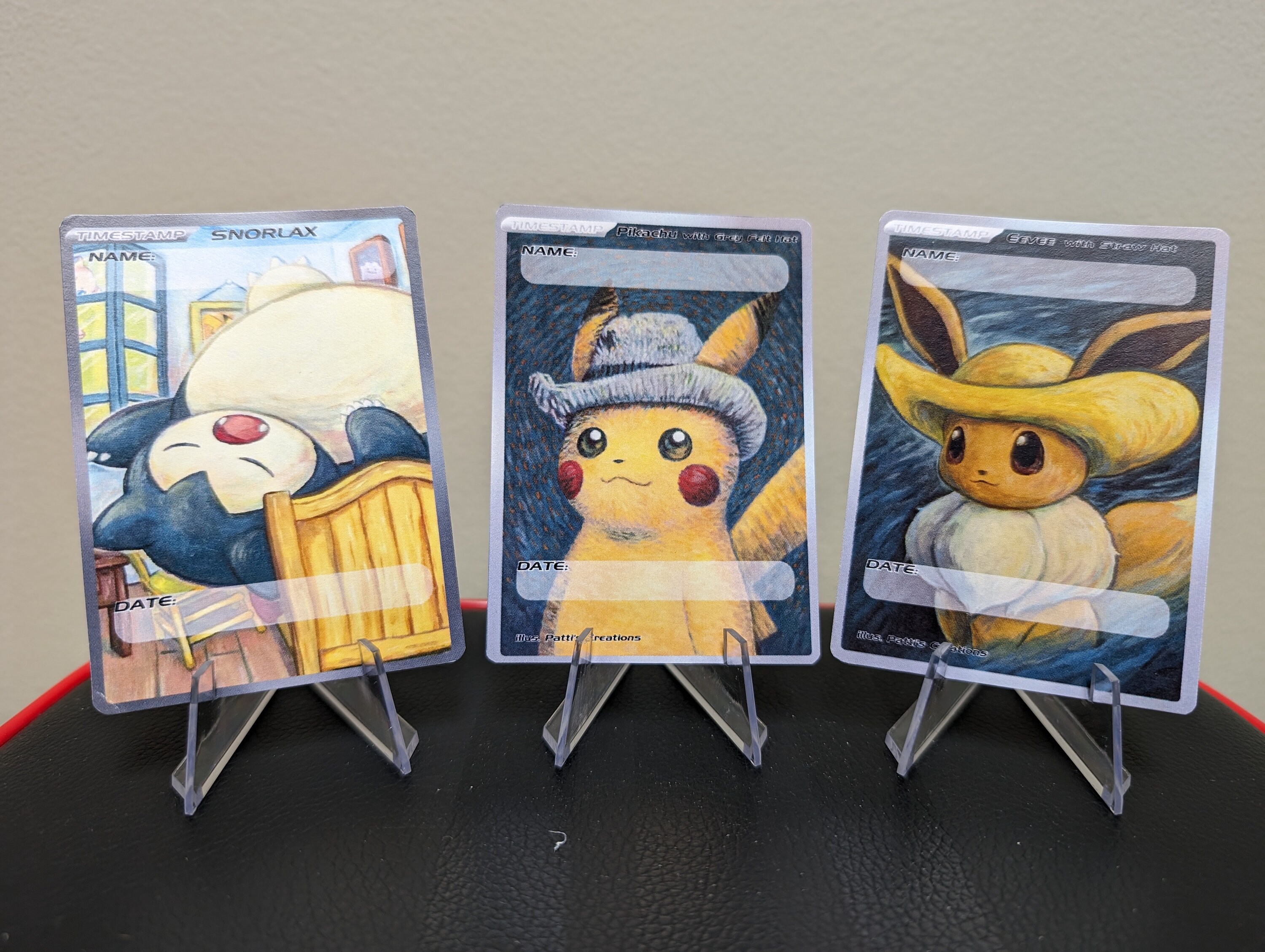 Pokemon Van Gogh Timestamp Cards Custom Timestamp Cards Pokemon Van Gogh Self Portrait Cards Etsy