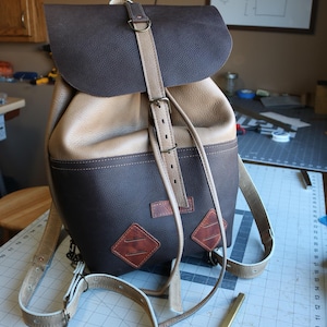 Handmade leather backpack - Italian leather