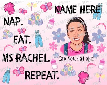 Nap Eat Ms Rachel Repeat Baby bottle tumbler wrap
