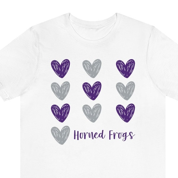 Horned Frogs Hearts Shirt, Texas Christian Shirt, Texas Christian Fan Shirt, Trendy TCU T-shirt, Horned Frog, Horned Frog Apparel, Go Frogs