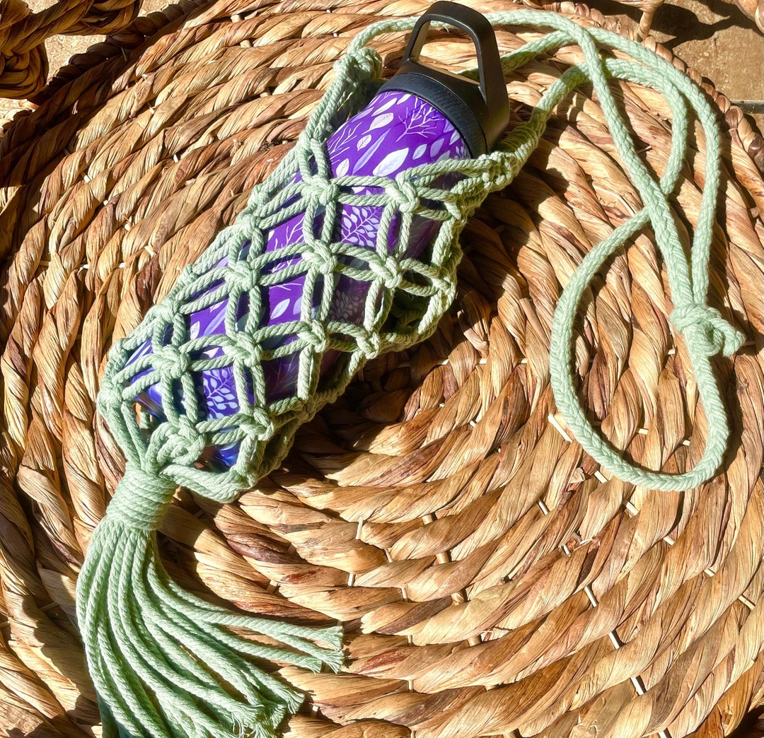 Macramé Bottle Carrier Water Bottle Holder Boho Accessories Small Gift