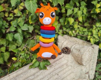 Crochet Giraffe Pattern,Crochet Amigurumi Stacking Giraffe Baby and Toddler Toy