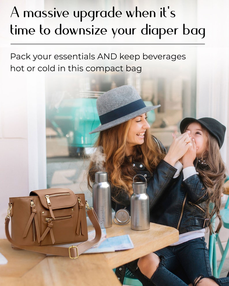 Vegan Leather Crossbody Diaper Bag Designer Diaper Bag Purse Insulated