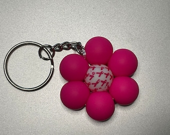 Flower Keychain / gifts for her/ Silicone beaded flowers