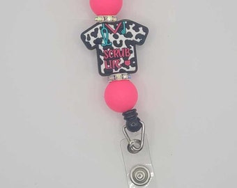 Beaded Badge Reel, Badge Reel, Custom Beaded Designs, Silicone Beaded Badge Reel