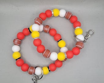 Custom Silicone Beaded Wristlet / Custom Silicone Beaded Key Ring