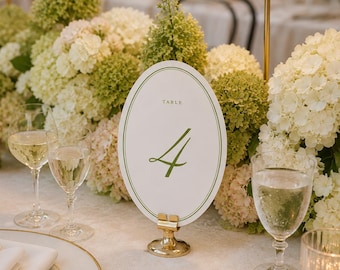 Minimalist Oval Table Number Template Black White Wedding Sign Editable Canva Modern Printable