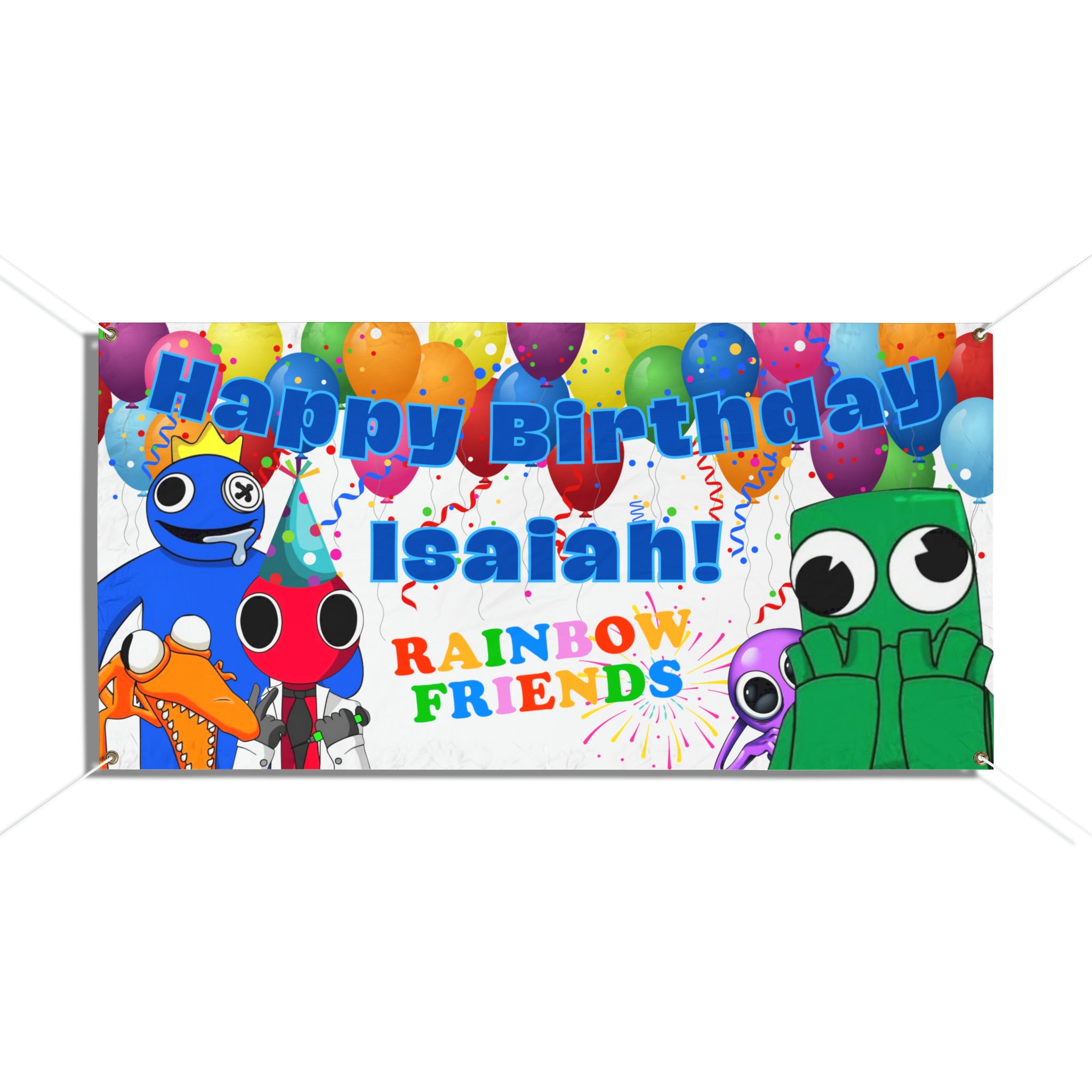 [Ready Stock] New Game 彩虹朋友Rainbow Friends Roblox theme Happy birthday  banner backdrop background(Approx 100 x 150cm) ～ Party Deco( Last Set)