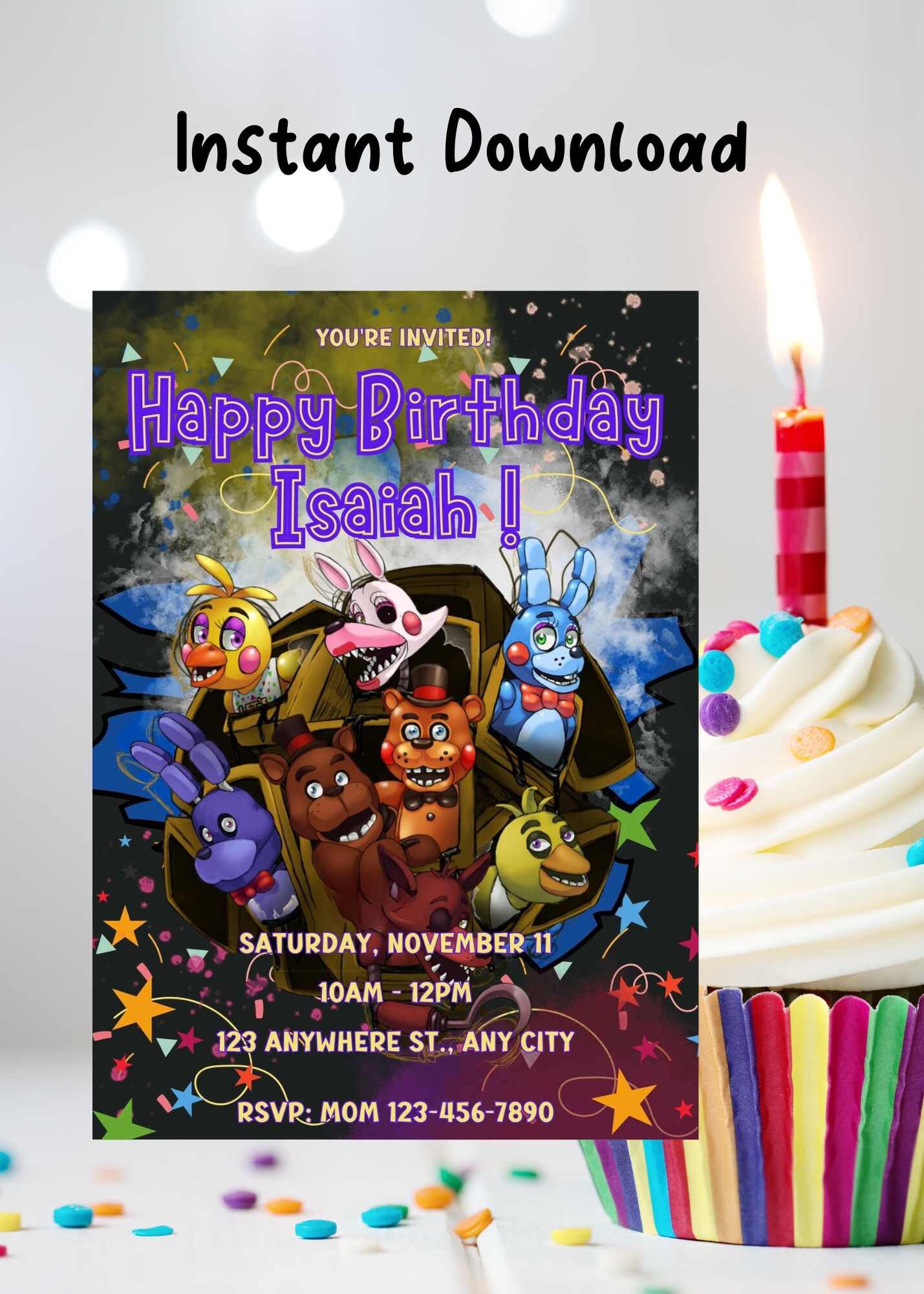 Editable FNAF Kids Party Invitation Instant Download, Edit, and Print ...