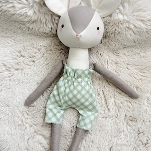 Storybook Grey Mouse 16 inch stuffed cotton animal doll woodland theme sustainable toys heirloom quality handmade minimalist boho