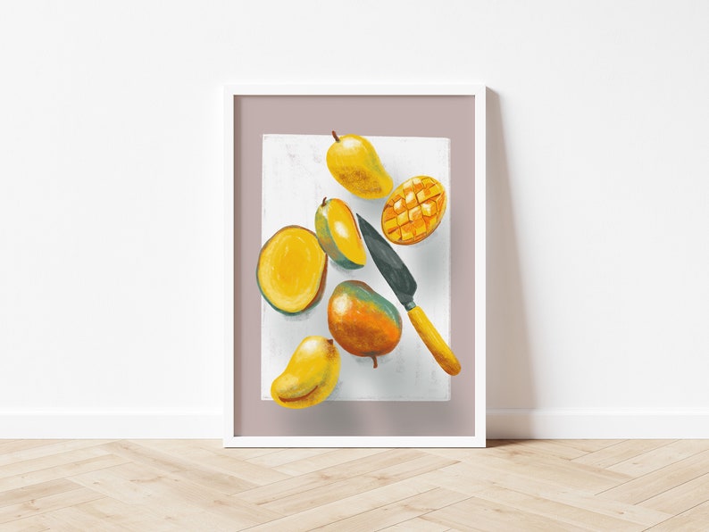 merchka studio tropical fruit yellow mangos summer wall art