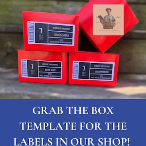 Groomsmen Shoe Box Labels: Bachelor Party Favor Stickers (Editable Template, Instant Download) image 2