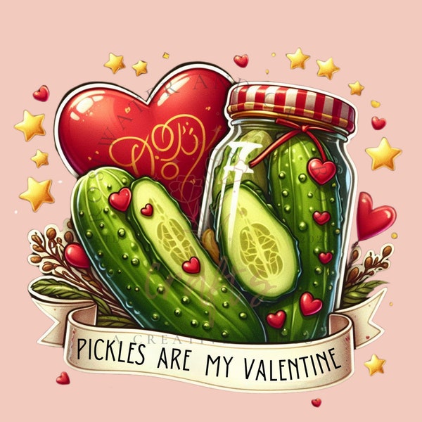 Pickles Are My Valentine - Valentine’s Day Themed Sublimation PNG Instant Download File