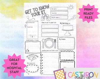 Respiratory Therapy Week About Me Form: Fillable PDF (Instant Download)