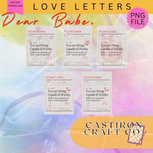 Carta de amor imprimible para el día de San Valentín / Tarjeta de aliento de descarga instantánea / Regalo de arte digital motivacional para él o ella