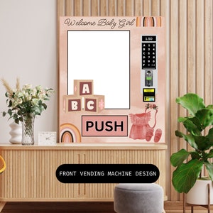 Boho Baby Shower Vending Machine Front Panel Template (Digital Download)
