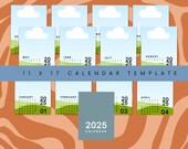 11 x 17 Canva Calendar Template POD Personal | Customizable 2025 Planner | Printable Wall Art | Digital Download with Bonus Prompt