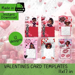 12 übergroße Valentinstagskartenvorlagen 11x17 "| Canva Bearbeitbare Vorlagen | Mit Süßigkeiten, Spielzeug und Leckereien füllen | Sofortiger Download