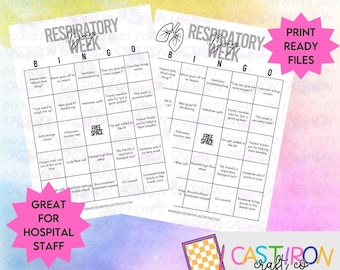 Respiratory Therapy Week Bingo Game: Printable RT Appreciation (Instant Download)