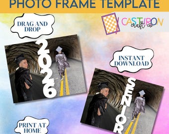 Senior 2026 Graduation Photo Frame Template | Printable Graduation Keepsake | Instant Download | Class of 2026 Drag-and-Drop Photo Overlay