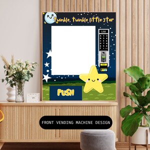 Star and Moon Baby Shower Vending Machine Front Panel (Digital Download)