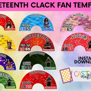 Juneteenth Clack Fan Template: 10 African American Heritage Designs (Digital Download)